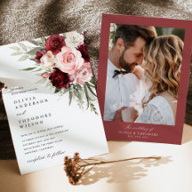 Bourgogne Rose Floral Photo Mariage