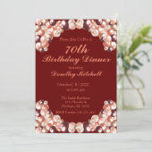 Invitation Bourgogne Rose Gold Balloon 70e anniversaire (Debout devant)