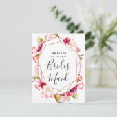 Invitation Bourgogne Rose Gold Serez-Vous Ma Servante D'Accue (Debout devant)