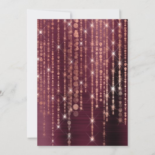 Invitation Bourgogne Rose Gold Vingt et un fête d'anniversair (Dos)