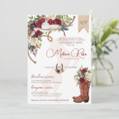 Invitation Bourgogne Rose occidentale Charro espagnol Quincea (Debout devant)