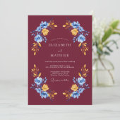 Invitation Bourgogne Rose Splendide Mariage (Debout devant)