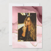 Invitation Bourgogne rose violet or Agate doux 16 Photo (Dos)