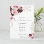 Invitation Bourgogne Roses Roses Roses Roses Florales Couples (Debout devant)