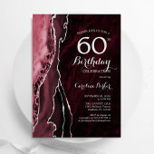 Invitation Bourgogne Rouge Argent Agate 60e anniversaire