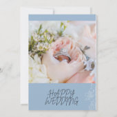 Invitation Bourgogne Rouge Bleu Or Mariage géométrique de ver (Dos)