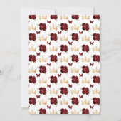 Invitation Bourgogne Rouge Brunette Cheveux Princesse Anniver (Dos)