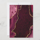Invitation Bourgogne Rouge et Agate Dorée Mariage de Marbre (Dos)