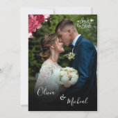 Invitation Bourgogne Rouge moderne 4 photos collage rappel de (Dos)