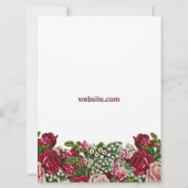 Invitation Bourgogne Rouge Russe Rose Mariage campagnard Garl (Dos)