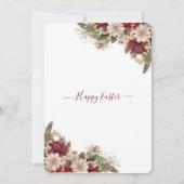 Invitation Bourgogne Russe Roses Pastel Floral Pâques dimanch (Dos)