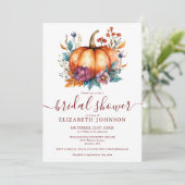 Invitation Bourgogne Rustique Automne Citrouille Fête des mar (Debout devant)