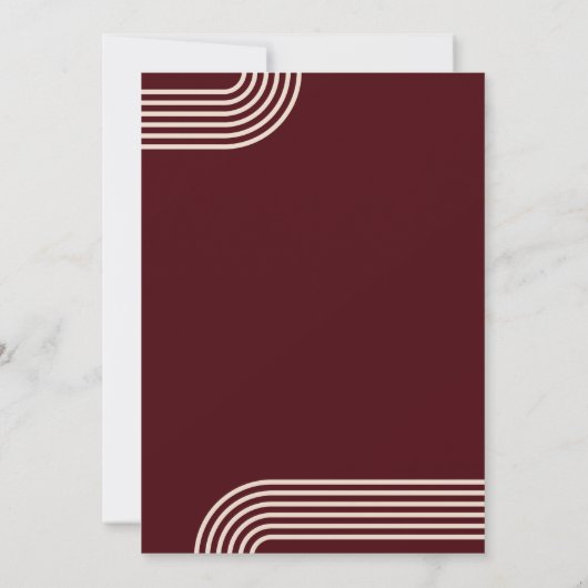 Invitation Bourgogne Rustique Boho Aronné Mariage moderne (Dos)