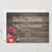 Invitation Bourgogne Rustique Floral Grange Fête des mariées  (Devant)