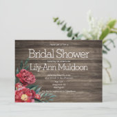 Invitation Bourgogne Rustique Floral Grange Fête des mariées  (Debout devant)