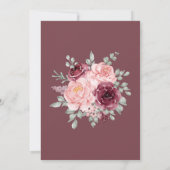 Invitation Bourgogne Rustique Marsala Rose Floral Enregistrer (Dos)