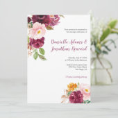 Invitation Bourgogne safran Jaune Mauve Russe Mariage | (Debout devant)