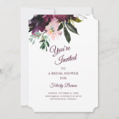 Invitation Bourgogne Splendor Boho Fête des mariées florale (Devant)