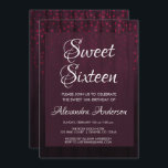 Invitation Bourgogne Velvet Hearts Sweet 16 Anniversaire<br><div class="desc">Coeurs de Sweet sixteen Bourgogne sur invitation de la fête du bois. Cette invitation est parfaite pour la Marsala Hearts Confetti Girly Sweet 16 Anniversaire fêtant en Bourgogne. Veuillez contacter le concepteur pour les articles correspondants.</div>