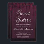 Invitation Bourgogne Velvet Hearts Sweet 16 Anniversaire<br><div class="desc">Coeurs de Sweet sixteen Bourgogne sur invitation de la fête du bois. Cette invitation est parfaite pour la Marsala Hearts Confetti Girly Sweet 16 Anniversaire fêtant en Bourgogne. Veuillez contacter le concepteur pour les articles correspondants.</div>