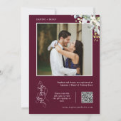Invitation Bourgogne vert Couples douche QR Code Photo (Dos)