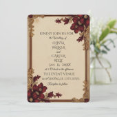 Invitation Bourgogne victorienne Proep Red Floral (Debout devant)