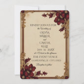 Invitation Bourgogne victorienne Proep Red Floral (Devant)