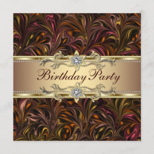 Invitation Bourgogne Vin Rouge Or Anniversaire Fête Invitatio