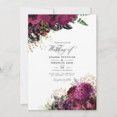 Invitation Bourgogne vintage - Marsala et Mariage d'or (Devant)
