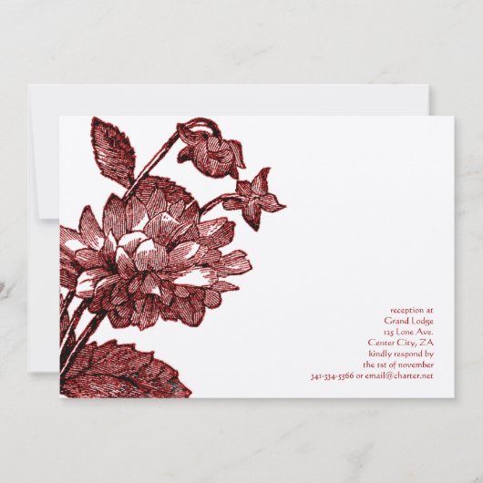 Invitation Bourgogne Vintage Rose (Devant)
