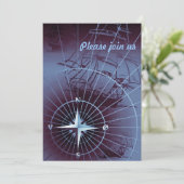 Invitation Boussole nautique de minuit Navires de voile (Debout devant)