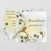 Invitation Bouteille à feuilles rouges (Devant / Derrière)