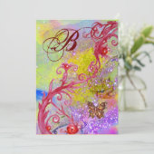 Invitation BOUTEILLE DANS PURPLE SPARKLE 2 Mariage Monogramme (Debout devant)