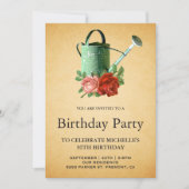 Invitation Bouteille d'arrosage florale de jardin rustique vi (Devant)