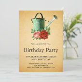 Invitation Bouteille d'arrosage florale de jardin rustique vi (Debout devant)