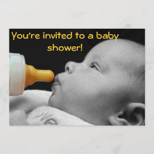 Invitation Bouteille de bébé : Tu es invité à un baby shower
