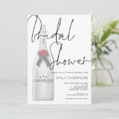 Invitation Bouteille de Champagne Fête des mariées de script  (Debout devant)