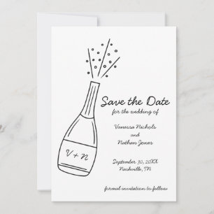 Invitation Bouteille de Champagne Pétillante à Faire Sauter p