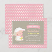 Invitation Bouteille de lait d'agneau mûr Baby shower rose (Devant / Derrière)