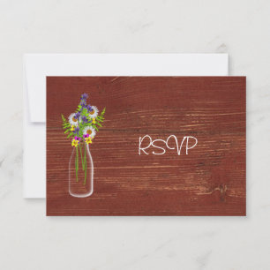 Invitation Bouteille De Lait De Réception Fleur sauvage RSVP