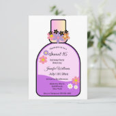 Invitation bouteille de parfum rose rétro douce 16 minimalist (Debout devant)