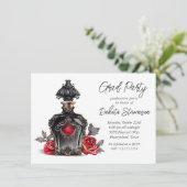 Invitation Bouteille de parfum victorienne et Rose | Graduati (Debout devant)