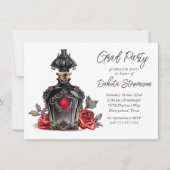 Invitation Bouteille de parfum victorienne et Rose | Graduati (Devant)