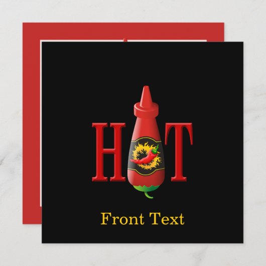 Invitation Bouteille de sauce chaude (Devant / Derrière)