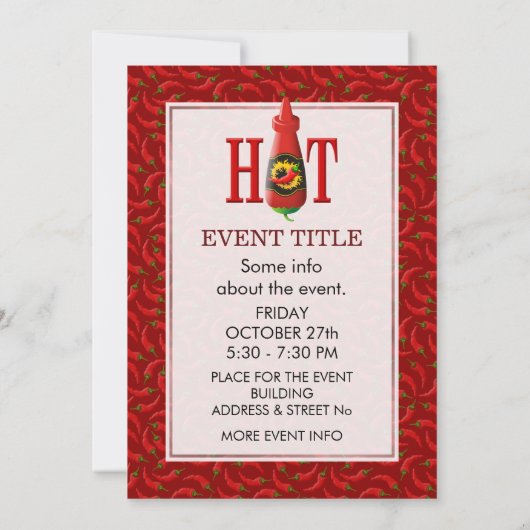 Invitation Bouteille de sauce chaude (Dos)