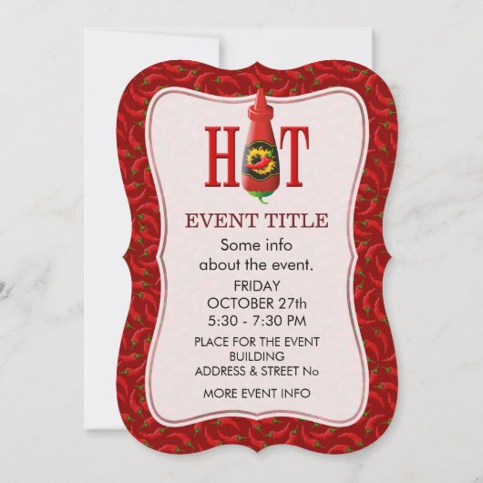 Invitation Bouteille de sauce chaude (Dos)