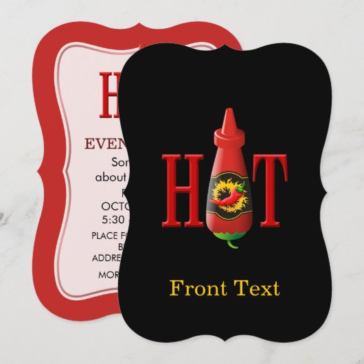 Invitation Bouteille de sauce chaude (Devant / Derrière)