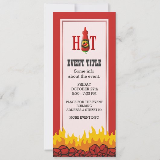 Invitation Bouteille de sauce chaude (Dos)