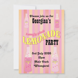 Invitation Bouteille de soda vintage Pink Lemonade ombré rétr