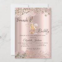 Bouteille de Verre à Vin Rose Gold Bordure Baby Sh